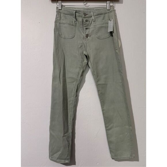 Anthropologie & AG NWT vintage Stevie ankle button up slim straight ankle 27 jea - Picture 1 of 8